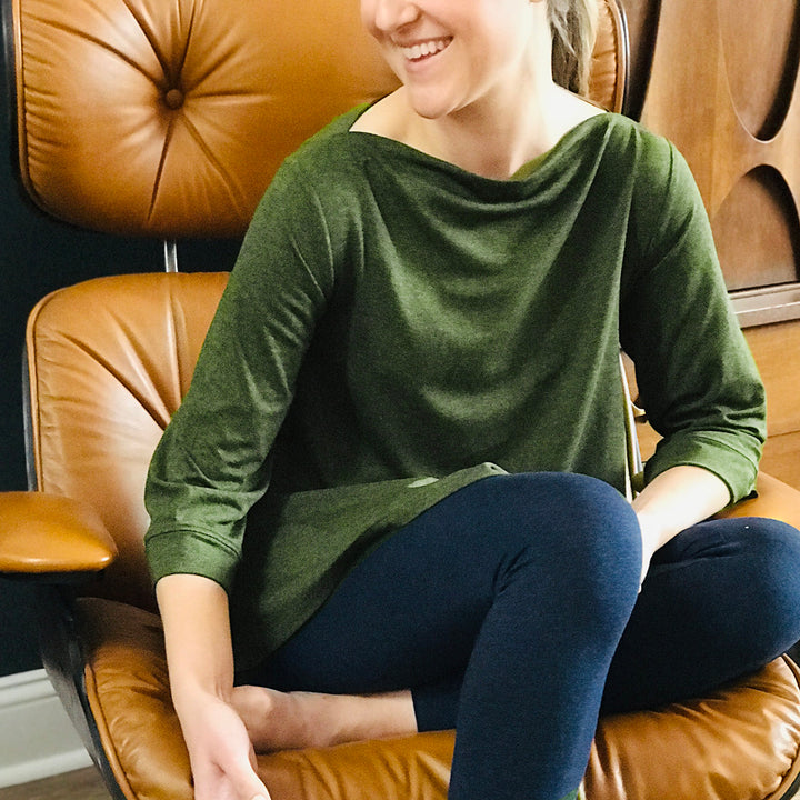 Midsection-y Modern 3/4 Sleeve Top